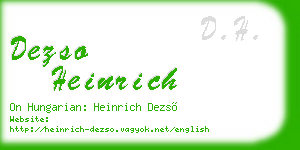 dezso heinrich business card